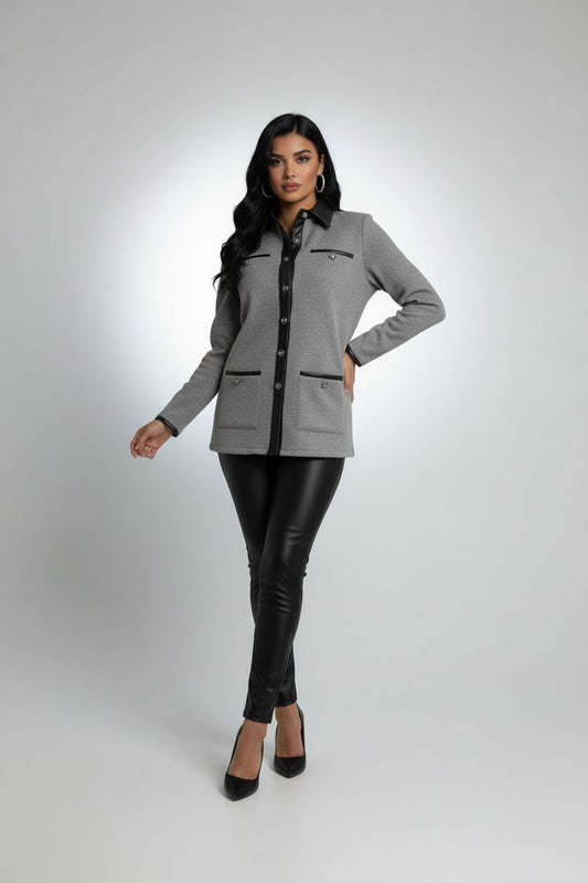 جاكيت اللمسة الرمادية