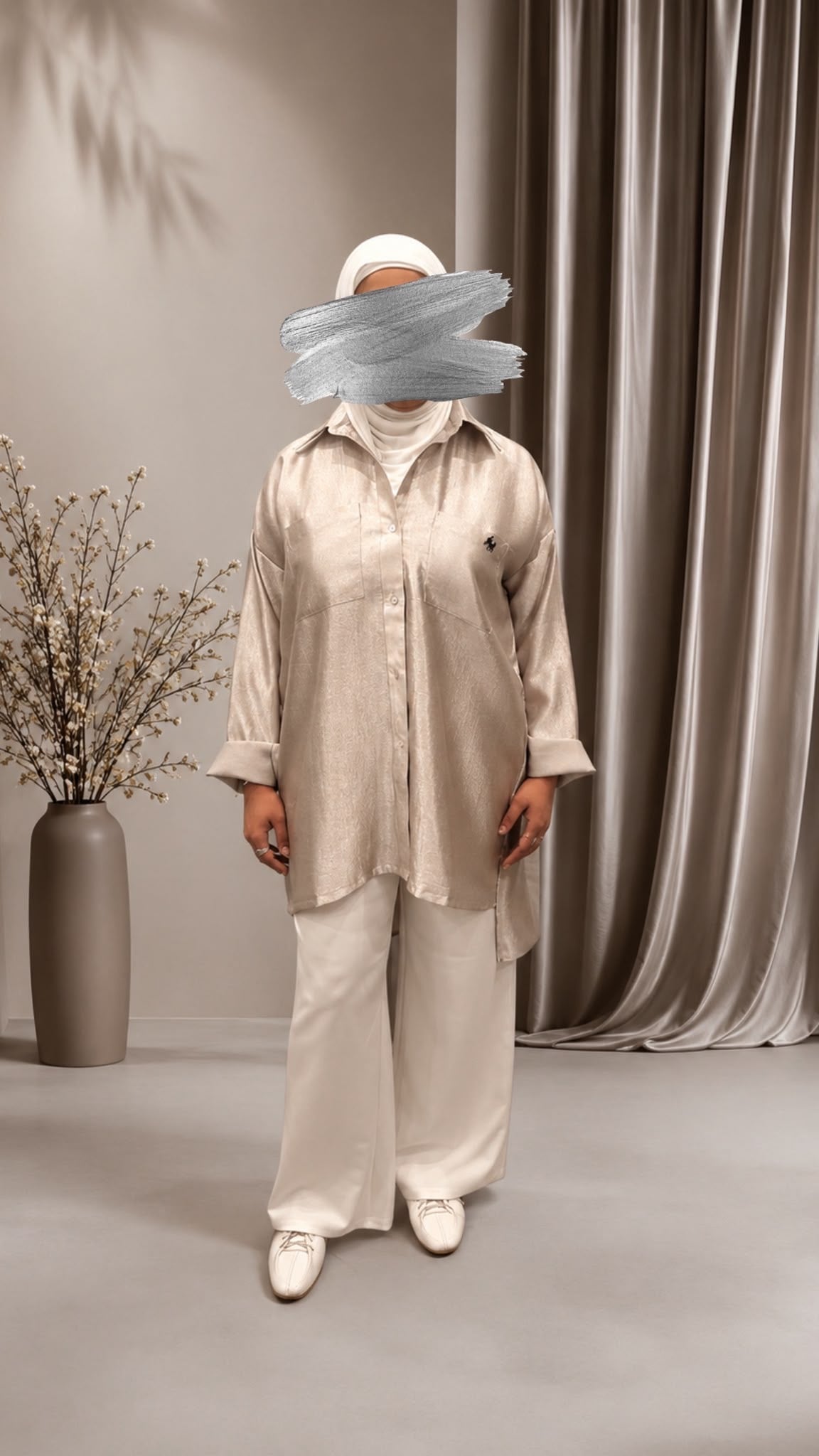 Satin oversized shirt