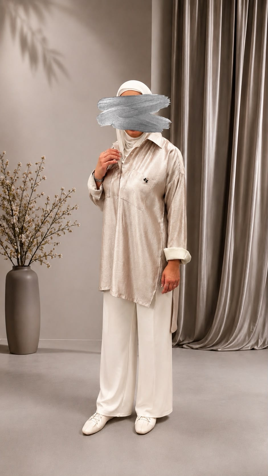 Satin oversized shirt