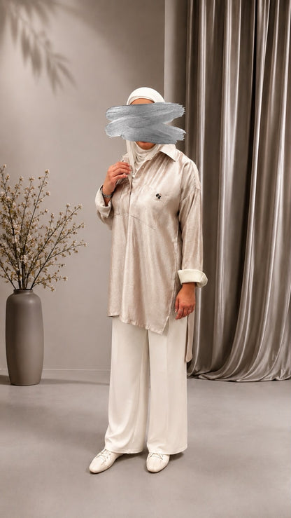 Satin oversized shirt