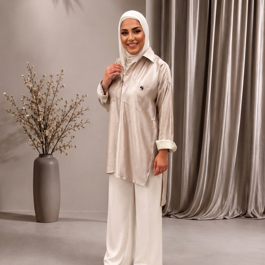 Satin oversized shirt