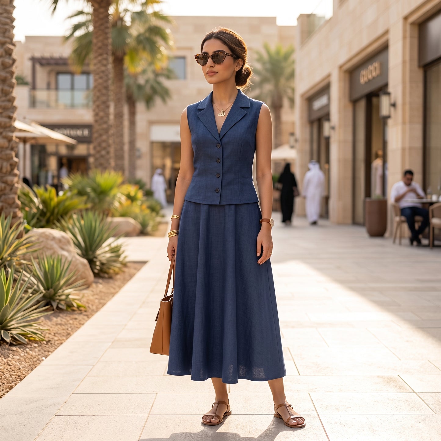 Summer Skirt & Sleeveless Vest Set
