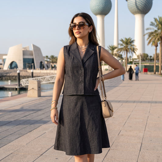 Summer Skirt & Sleeveless Vest Set