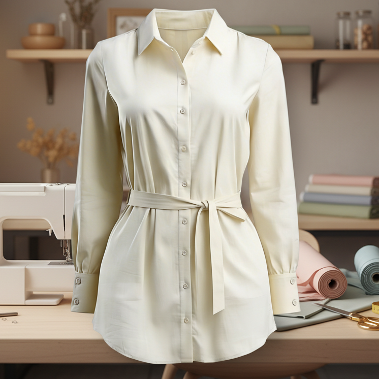 تفصال قميص يومي عملي مع حزام